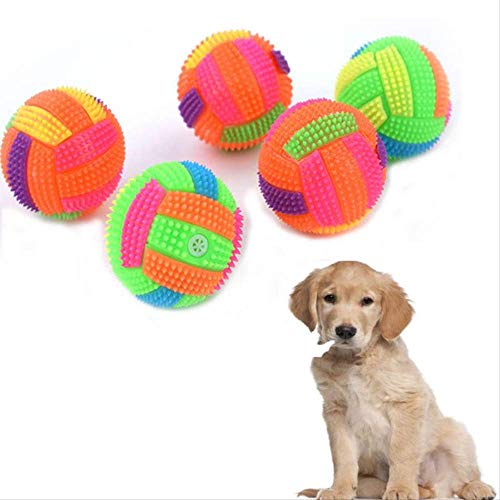 GOPW Pelota elástica para Mascotas iluminación, Pelotas de Goma interactivas para Perros, Gatos, chirridos, Pelota, Suave, Juguete para Masticar para Perro, para Cachorro, 7,5 cm de diámetro