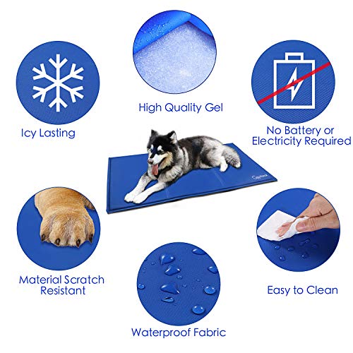 GoStock Pet Cool Mat Estera de Enfriamiento para Mascotas Estera de Enfriamiento para Perros y Gatos Alfombra de Hielo para Mascotas Estera para Mascotas para Jaulas, Casetas y Camas (96 * 81 cm)