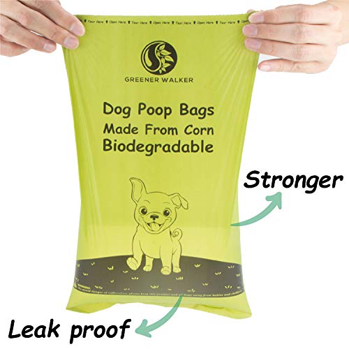 Greener Walker - Bolsas para desechos de Perro, 350 Bolsas para Caca en un Rollo Grande, Extra Gruesas y Fuertes, 100% a Prueba de Fugas, biodegradables, para Caca de Perro (Verde)