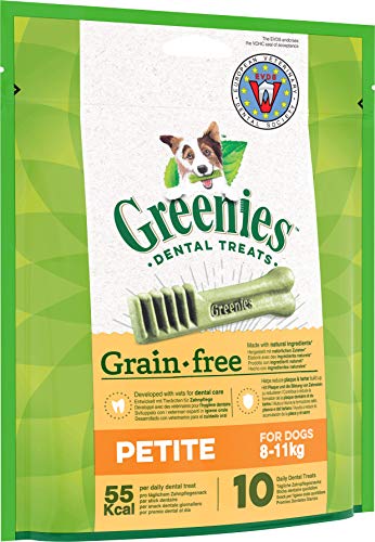 Greenies Dental Treats Grain Free Petite, Getreidefreie Zahnpflegesnacks, für Kleine Hunde Von 8-11 kg, Hundeleckerli zur täglichen Zahnreinigung, 2er Pack (2 x 170 g)