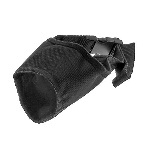 Gulunmun Ajustable Nylon Perro Mascota Seguridad Boca Boca Bozal Anti Mordida Masticar Negro-Negro, M,