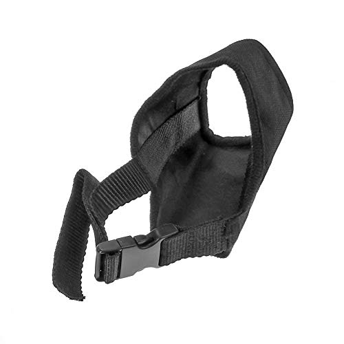 Gulunmun Ajustable Nylon Perro Mascota Seguridad Boca Boca Bozal Anti Mordida Masticar Negro-Negro, M,