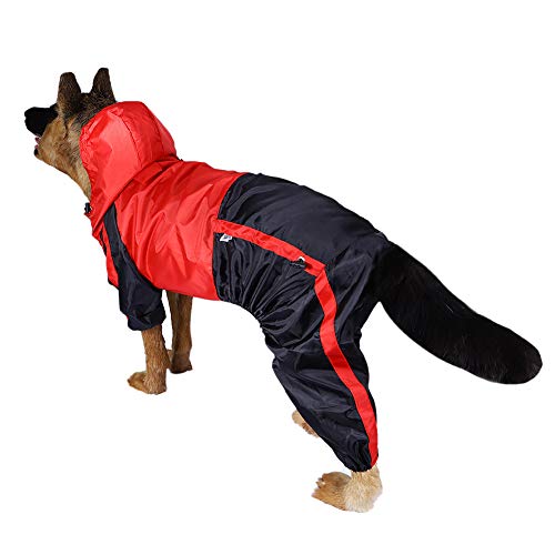 GZGZADMC - Chubasquero Impermeable para Perros de 4 Patas para Perros de tamaño Grande, con Capucha, para Golden Retriever Labrador Chihuahua Poodle Apparel