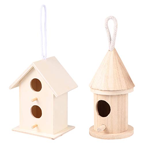 Hakka - 3 casas para pájaros para colgar al aire libre, para colgar en la cama, para colgar pájaros, casa, jaula, accesorios de jardín, decoración para el hogar o el jardín