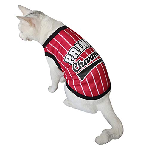 Haobing Ropa de Perro Estampado de Rayas Chaleco para Mascotas Verano Sin Mangas T-Shirt Malla Transpirable (Rojo, 6XL)