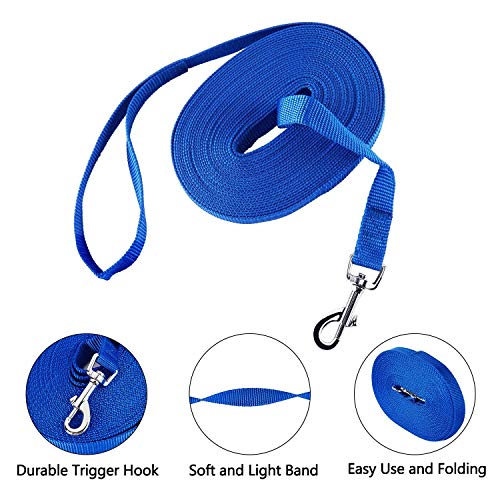 HAPPY HACHI Correa de Adiestramiento para Perros Larga Correas Nylon Resistente para Camping Paseo Longitud 10m Azul