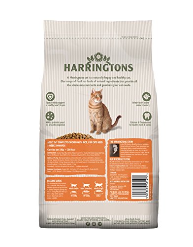 Harrington Comida para gatos completa con pollo y arroz, 4 x 2 kg