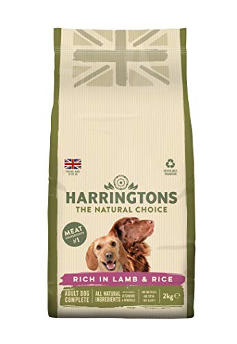 Harrington Complete - Comida para perros, mezcla seca de cordero y arroz, 2 kg - paquete de 4