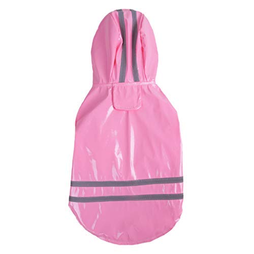 Hawkimin - Chubasquero Impermeable para Mascotas, 4 Colores, 5 tamaños, plástico, Chaqueta Moderna con Capucha