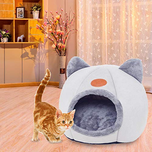 heirao4072 Nido De Gatos para Mascotas, Casa De Gato con Aislamiento Térmico De Invierno Nido De Gato De La Cueva del Gato, Cama Nido De Gato Suave, Cálida Y Cómoda, Forma Linda