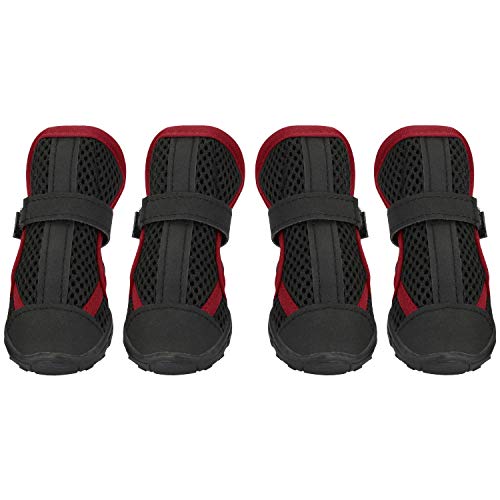 Hengu Botas Protectoras de la Pata del Perro, Zapatos Antideslizantes para Mascotas con Diseño de Hebilla Nylon para Escalada de Mascotas o Largas Caminatas para Perros