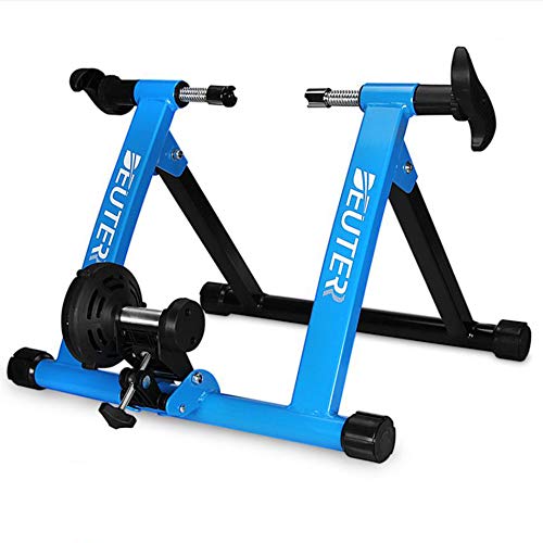 Hensdb Fluid Trainer Bicicletas, Cubierta De Líquido Bicicleta Estática Trainer, Silencioso Camino Real del Volante, Soporte para Bicicletas Portátil, Magnetorresistivo Lanzamiento/Rápida,Azul