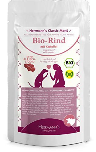 Herrmann's Señor Noel Vacuno Menu 1 con Patatas, Manzanas, Peras, Apio, Copos de Coco 130 g Bio Perros Forro, 12 Unidades (12 x 130 g)