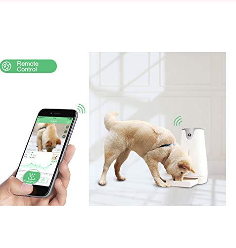 Hh Alimentador Inteligente Automático, Dispositivo De Cuidado De Mascotas para Perros Y Gatos con Temporizador De Cámara Grabadora De Video De Voz Aplicación Habilitada con Control Remoto WiFi