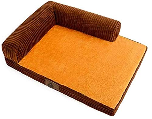 HHpcspc Jerarquía del Animal doméstico Memory Foam Mascotas Perro Cama Sofá Camas ortopédicas Perro de Gran tamaño-extraíble Lavable Cubierta, Brown, Perrera (Size : XL)