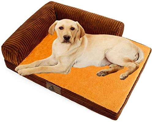 HHpcspc Jerarquía del Animal doméstico Memory Foam Mascotas Perro Cama Sofá Camas ortopédicas Perro de Gran tamaño-extraíble Lavable Cubierta, Brown, Perrera (Size : XL)