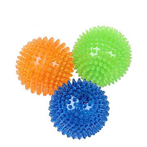 HHSM - Pelota para Perro con Pinchos para Perros Grandes Golden Retriever, Juguete de Limpieza de Dientes para Masticar con Sonido superelástico, 11 cm