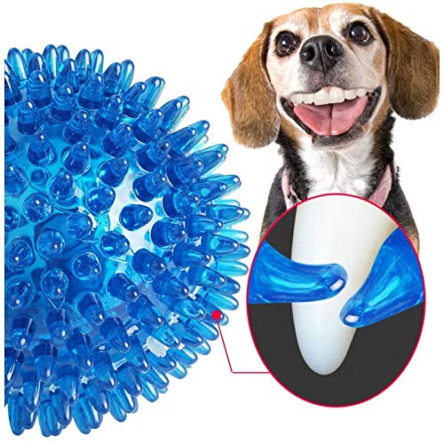 HHSM - Pelota para Perro con Pinchos para Perros Grandes Golden Retriever, Juguete de Limpieza de Dientes para Masticar con Sonido superelástico, 11 cm