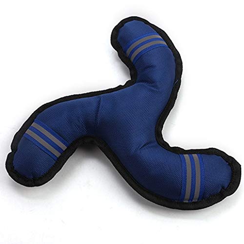 HHSM Perro Frisbee Juguete Reflectante Boomerang Resistente a morder Mascota Entrenamiento Dardos Juguete Masticar pequeño Mediano Grande Perro Mascotas Suministros 26 * 26 cm tamaño Azul 5