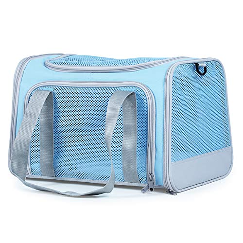 HHUMR Plegable Bolsa De Viaje Cat Multifuncional Uso Diario Mochila para Perro Suministros De Mascotas Estuche De Transporte para Cachorros Mochila Portátil Al Aire Libre,Azul,L