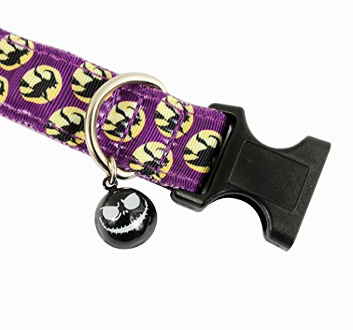 Hillento perro de mascota tracción de Halloween cuerda leash + pet collar ajustable ajustable juego de correa con campana pequeña, bruja, S