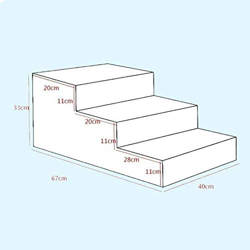 HLR Escalera para Perro Perro Verde De La Escalera Fácil Subir 3 Escalera Plegable For Mascotas Poco Mayor Animal De Compañía Cojín Paso