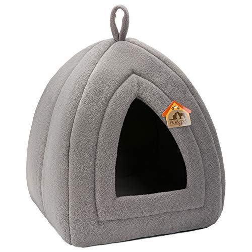 Hollypet Auto-Calentamiento 2-in-1 Casa cómoda Plegable de la Tienda de la Cama del Gato del Animal doméstico del triángulo