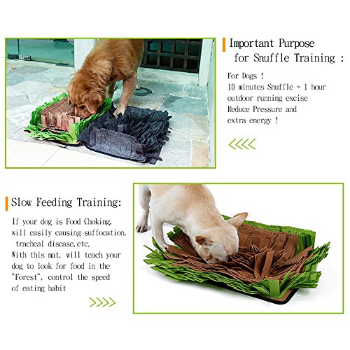 HongYH Dog Snuffle Mat - Alfombra de alimentación para Perros - Cat Training Mat - Alienta Las Habilidades de alimentación Natural para Cualquier Raza