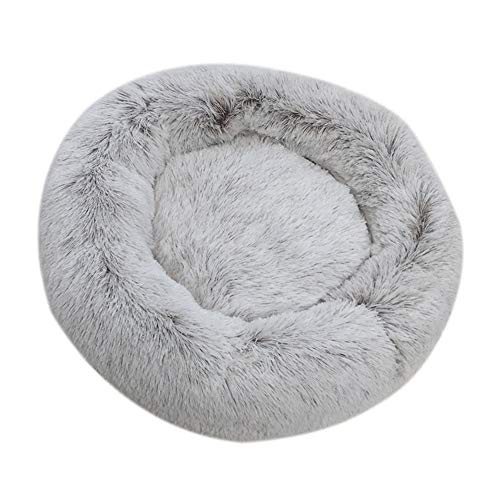 huangThroStore Cama calmante para Perros y Gatos, Cama de Felpa para Cachorros y Perros, Caqui, 80 cm