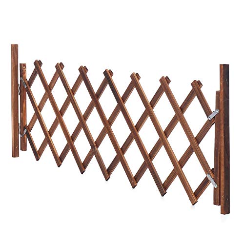 HUDEMR Cerca del jardín Valla de Madera Plegable Puerta del bebé protección de la Seguridad del Perro casero Barrera Permanente Puerta marrón Cercas y Vallas Decorativas (Color : Brown, Size : M)