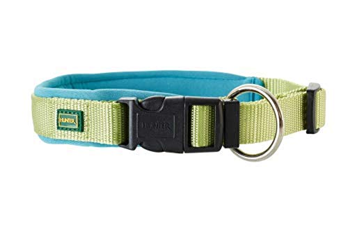 HUNTER - Collar de Nylon Modelo Neoprene Vario Plus para Perros (50/Verde/Azul Petróleo)