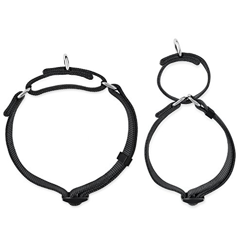 Hyhug Cuello de Perro Mediano para niños y niñas Martingale, Mediano y antifuga de Alta Resistencia: Entrenamiento para Caminar Uso Diario (Medio M, Negro)