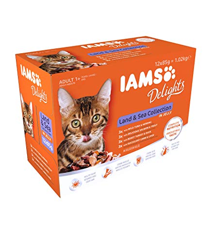 IAMS Delights Gato Adulto Colección Tierra y Mar en Gelatina [1,02 kg]