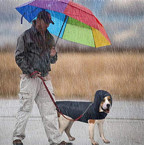 Idepet Chubasquero para perros con capucha y cuello,Poncho impermeable para lluvia para perros Chaqueta de lluvia para perros Sudaderas a prueba de viento perros pequeños, medianos y grandes