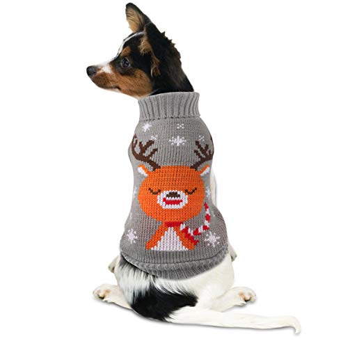 Idepet Disfraz de Gato Perro, Disfraz Gatuno Perro para Halloween Navidad Otoño Invierno Gris