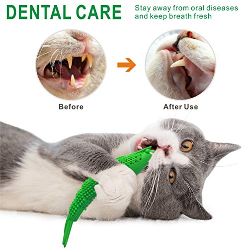 Idepet Interactive Cat Toys Kitten Catnip Cepillo de dientes Chew Treat Toy Resistencia a la mordedura Juguetes para mascotas para la limpieza de los dientes Cuidado dental