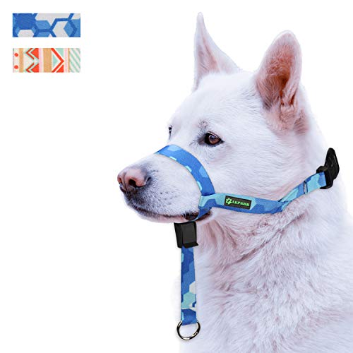 ILEPARK Correa de Adiestramiento el Collar para Perros de Bozal y Deja de Tirar, Ajustable, Herramienta de Entrenamiento(S,Azul)