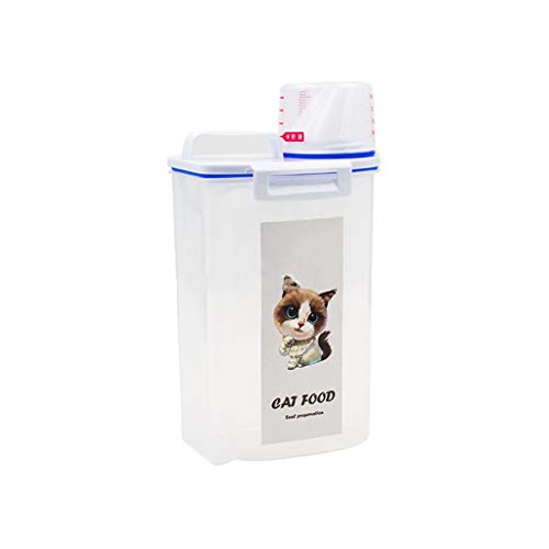 IMDOU Caja de Almacenamiento de Alimentos for Mascotas, Sellado Almacenamiento de Granos Cubo, Gato Y pienso for Perros Tanque de Almacenamiento, 2L Contenedor de Alimentos Secos