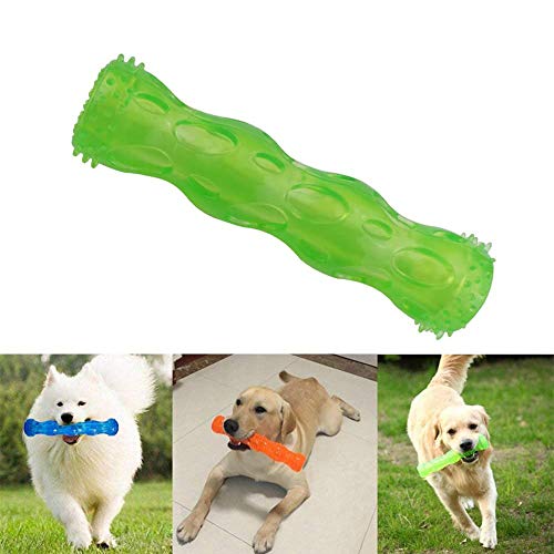 Interactivo del perro del perro del oso de juguete Juguetes sin mordedura tóxica de goma resistente a la masticación del diente de perro de juguete interactiva para Puppy pequeño perro grande,Verde,M