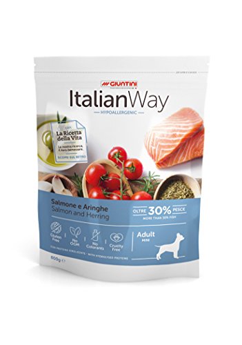 Italian Way Comida para Perros hipoalergénica Salmón y velero – Adult – Mini – 8000 gr