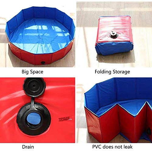 JACKWS Perro casero Plegable Piscina, Azul Mascotas de baño de hidromasaje, portátil PVC Perro Piscina, for Perros Gatos del niño del baño del bebé niños juegan Piscina (Color : 80 * 30cm)