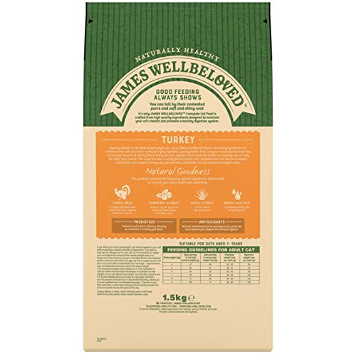 James Wellbeloved Turkey and Rice Light Dry Cat Food 1.5 Kg