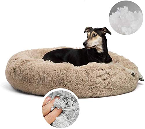 Jerarquía del animal doméstico Camas for perros cojines de la cama extra suave cómodo sofá cama del animal doméstico del gato redondo impermeable felpa Donut Gatos Nest Perrera ( Color : Brown )