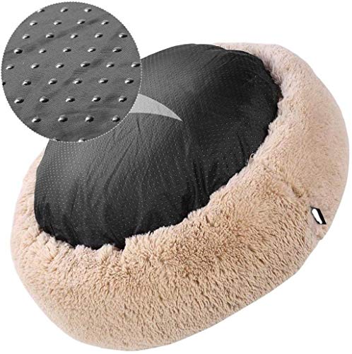 Jerarquía del animal doméstico Camas for perros cojines de la cama extra suave cómodo sofá cama del animal doméstico del gato redondo impermeable felpa Donut Gatos Nest Perrera ( Color : Brown )