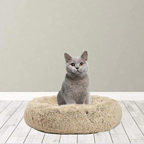 Jerarquía del animal doméstico Camas for perros cojines de la cama extra suave cómodo sofá cama del animal doméstico del gato redondo impermeable felpa Donut Gatos Nest Perrera ( Color : Brown )