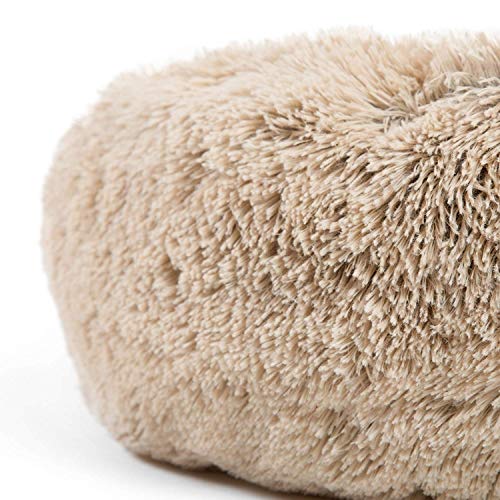 JIAOXM Cama para Perros Cama para Mascotas, Donut Cuddler, Cama para Perros, de tamaño pequeño y Mediano, de Piel Artificial, Almohada Redonda de Interior autocalentable,C,M