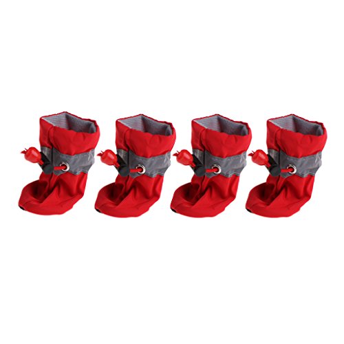 jiheousty Zapatos Impermeables para Perros Lluvia Botines de Nieve Zapatos Antideslizantes de Goma para Cachorros de Perros pequeños