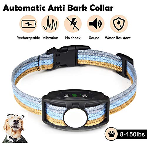 JJOBS Collar Antiladridos para Perros para Addestramento Automático, con Ajustable Vibración sin Descarga Eléctrica, Impermeable y Recargable