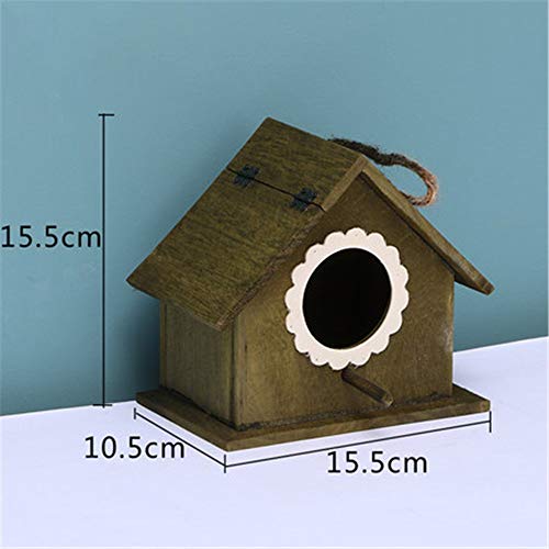 Jklt Nido de Pájaro Al Aire Libre decoración de la casa del pájaro Retro Crafts decoración de jardín Nido Caja Hecha a Mano Nest Box House Diseño Ligero y Duradero (Color : Verde, Size : S)