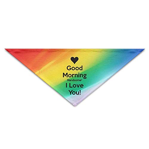 JMAKI Mascota Perro Gato Pañuelo,Eco-Friendly Good Morning Handsome I Love U Triangle Pet Scarf Dog Bandana Pet Collars,Soft Head Scarfs Accessories Pet Bib Pet Supplies